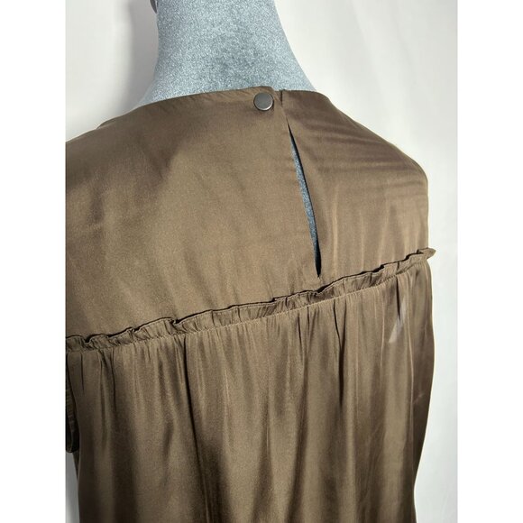 BCBG MAXAZRIA Sleeveless Brown Romper With Snap Buttons & Elastic Waist Small - Picture 11 of 14